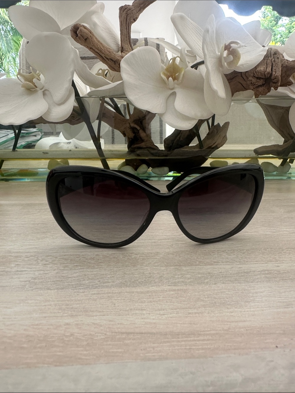 Tory Burch Black Oversized Gradient Lens Sunglasses